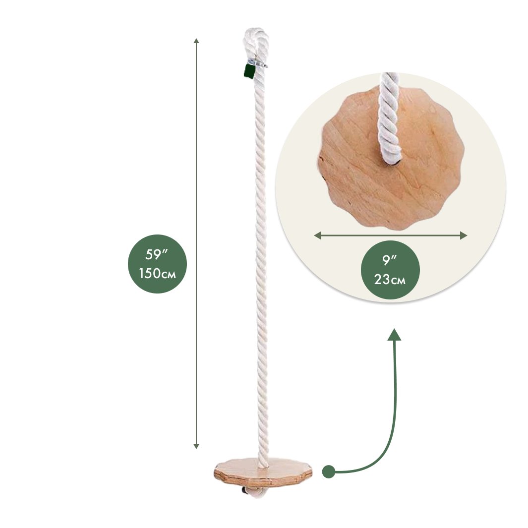 Wooden rope swing for kids | Single Swing | Goodevas