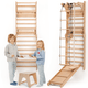 5en1 : Mur suédois en bois / échelle d'escalade pour enfants + Balançoire + Toboggan + Extension artistique